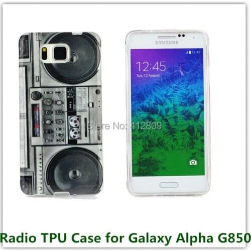 New Radio Cassette Vintage Printed Back Soft TPU Pouch Case for Samsung Galaxy Alpha G850 Cellphone Bags Free