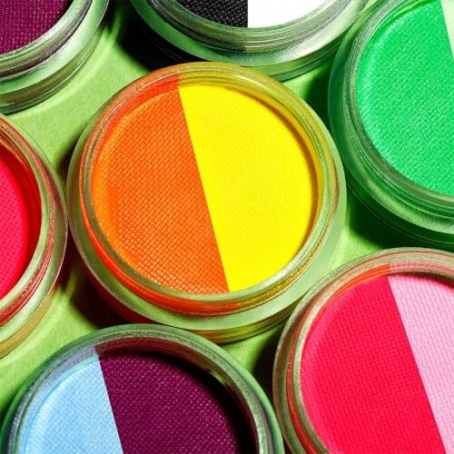 Wholesale Neon Cake Water Activated Eyeliner Rainbow Color Aqua UV Glow Blacklight Face Paint Coloured Eye Liner Cream Makeup