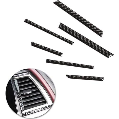 For Toyota Highlander 2015 2016 2017 2018 Car Center Control Panel Air Conditioning Vent Outlet Frame Carbon Fiber Cover Decor