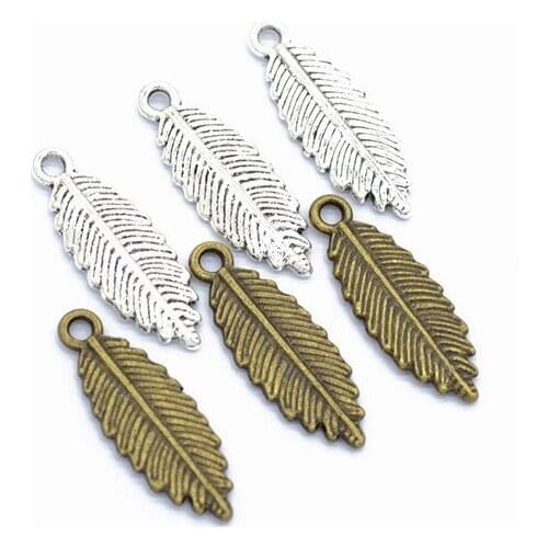 70pcs 26x9mm Metal Alloy Leaf Charms Pendant For Jewelry Making DIY Handmade Materials