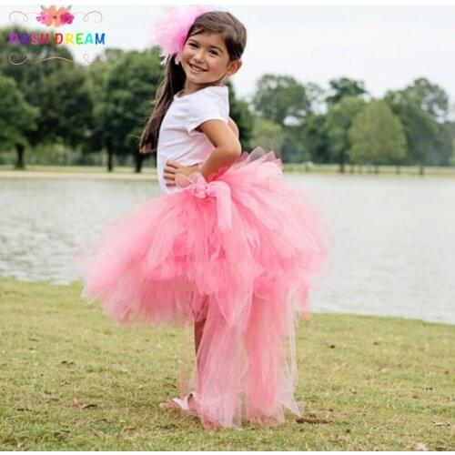 POSH DREAM Pink Flamingo Bustle Tutu Skirts Baby Girl 6 12 Months -12y Blush Pink and Iovry Pretty Halloween Costume Photo Prop