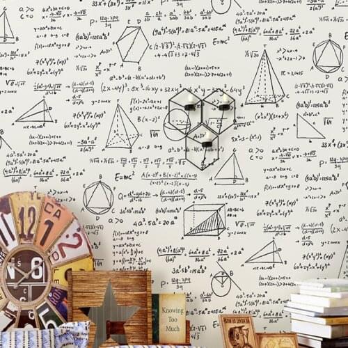 Cartoon PVC Waterproof Wallpaper Roll For Kids Bedroom Modern Music Symbol Mathematical Formula Art Photos Background Home Decor