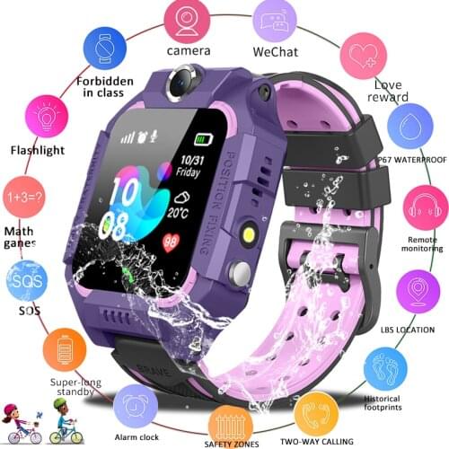 LIGE New Smart watch Kid SmartWatches Baby Watch for Children SOS Call LBS Location Finder Locator Tracker Anti Lost Monitor+Box