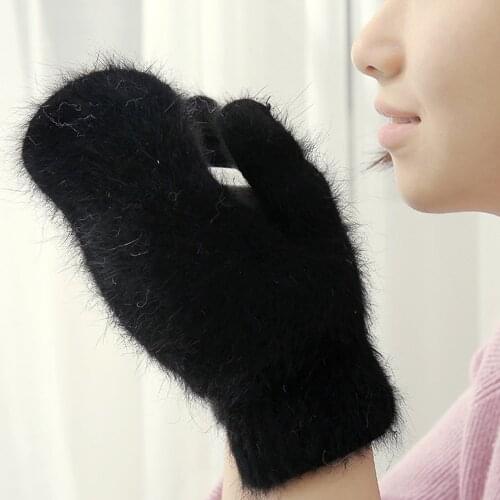 New Autumn Winter Gloves Korean Cute Cartoon Multiple Colour Rabbit Wool Mittens For Woman Girls Warm Accessories