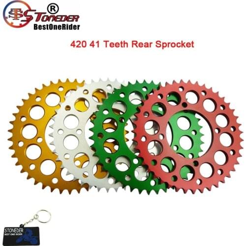 STONEDER 420 41 Teeth 76mm Aluminum Billet Rear Sprocket For Thumpstar Explorer Braaap Atomic Pitpro SSR 50-190cc Pit Dirt Bike