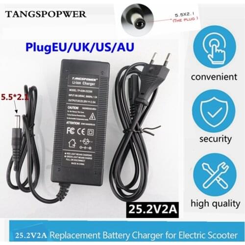 25.2V charger 25.9V output 29.4V 2A for Hoverboard suspension shoes Ebike Scooter 7 series lithium ion lithium ion battery