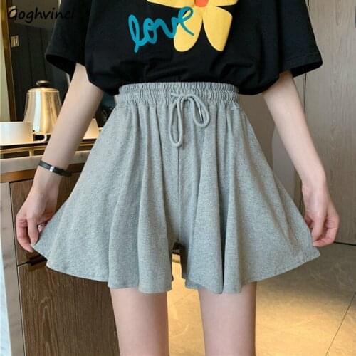 Shorts Women Grey Black Drawstring Solid Newest Fashion Sweet Girls Students Comfortable Trendy Harajuku Stylish Hot Sale Loose