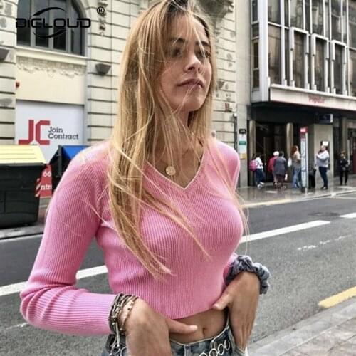 Sweet BM Girls Pink Skinny Sweater Top Women Autumn Winter 2020 Fashion Brandy Sweaters Pullovers Harajuku Street Jumpers Women