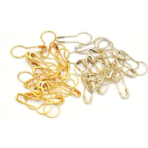 Gold Bulb Safety Pins Brooch Decorative Charm Stitches Holder for Jewelry Kilt Knitted Fasteners Used in Clothes 100 PCS