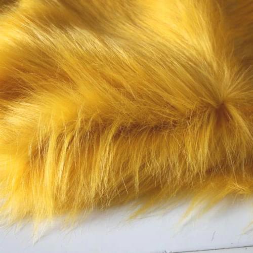 Golden Yellow Solid Shaggy Faux Fur Fabric (long Pile fur) Costumes Cosplay 36"x60" Sold By The Yard Free Shipping