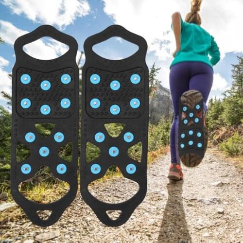 1 Pair 11 Studs Anti-Skid Ice Gripper Spike Winter Climbing Anti-Slip Snow Spikes Grips Cleats Over Shoes Covers Crampon