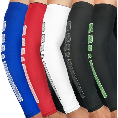 1PC Basketball Armguard Sports Protective Gear Tennis Riding Taekwondo Breathable Warm Long Bracers Sleeve Sunscreen Arm Set