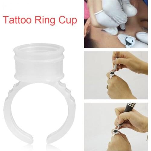 100/200/500pcs Disposable Tattoo Ink Rings Eyebrow Body Art Microblading Tattoo Pigments Holder Container Cup Tattoo Supplies M