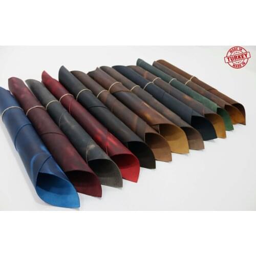 13 Colors Genuine Leather Crazy Horse Material Leathercraft Vintage Oil Tanned Piece Pull-Up Cowhide 1.6 Mm