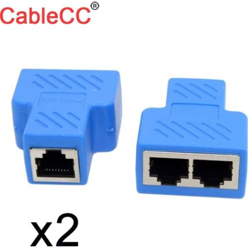 Xiwai CalbeCC RJ45 Cat6 8P8C STP UTP Plug To Dual RJ45 Splitter Network Ethernet Switcher Adapter Converter with Shield 2pcs