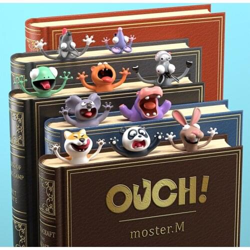 2021 Creative Cartoon Animal Style 3D Stereo Bookmarks Original Cute Cat PVC Material Book Markers Student Gifts