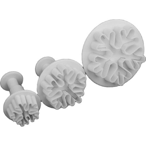 3pcs/set DIY Cake Spring Mould Shaped Snow Cookies Tool Plastic Cutter Bakeware Cake Mold Cookies Mould E644