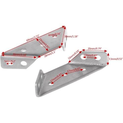 4PCS Small Stainless Steel Support Right Angle Code Fixed Bracket Corner Brace 19QB