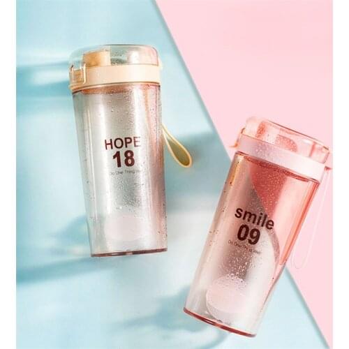 400mL Stirring Water Bottle Plastic Leak Proof Coffee Milk Tea Drinking Kettle Portable Sport Travel Protein Shaker Drinkware