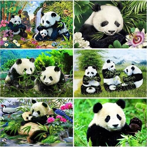 5D Diamond Painting Panda Full Drill Round Diamond Embroidery Animal DIY Mosaic Handmade Gift Rhinestone Home Decor Cross Stitch