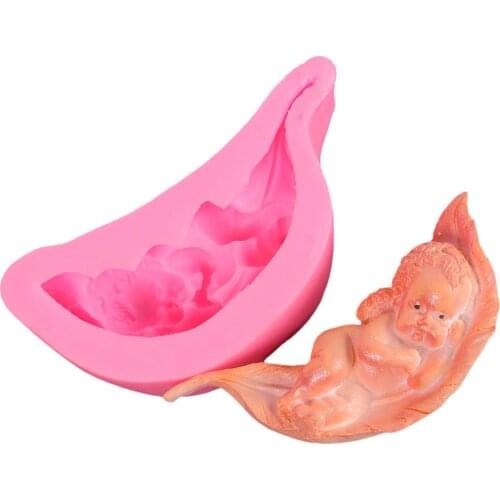 Angel Sleeping On the Leaves Silicone Mold for Cake Sugar Candy Mold DIY Design Fondant Decorating Tools