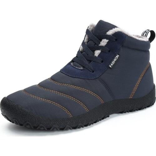 Velvet Winter Boots Men Outdoor Casual Shoes Man Plush Cotton Shoes Water Resistant Snow Boot Warm Sneakers for Cold Weather