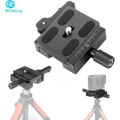 BGNing CL-50LS Aluminum Alloy Quick Release Clamp 3/8" Adapter Screw with PU50 Quick Release Plate for Arca Swiss Plate Tripod