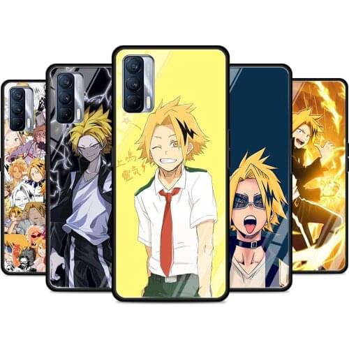 Denki Kaminari My Hero Anime Tempered Glass Cover For Realme 7 7i XT C3 6 5 Pro for OPPO A9 2020 A52 Find X2 Lite Phone Case