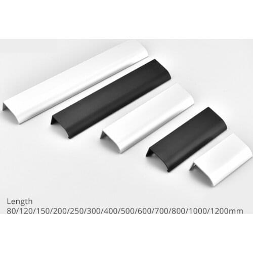 Black Silver Hidden Cabinet Handles Zinc Alloy Kitchen Cupboard Pulls Drawer Knobs Bedroom Door Furniture Handle Hardware