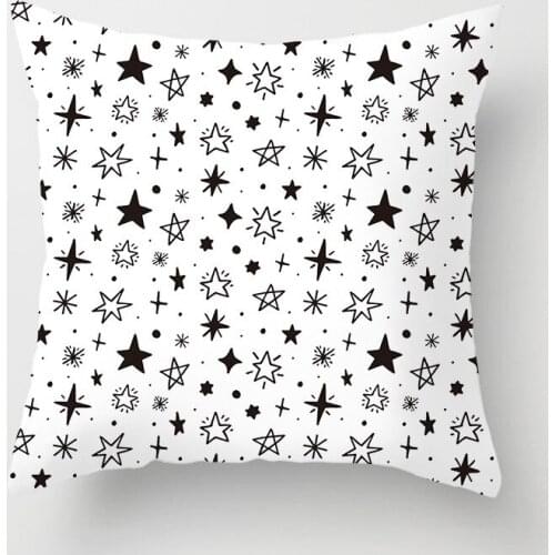 Black and White Geometric Decorative Pillowcase, Polyester Pillowcase, Striped Geometric Pillowcase Pillows Cover