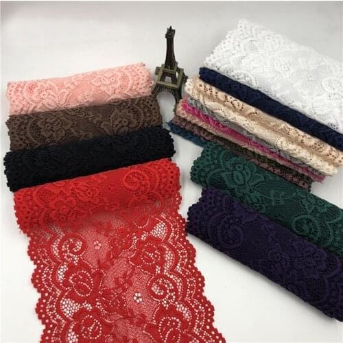 1Yard 15cm Wide White Black Elastic Lace Soft Stretch Lace Trim Elastic Underwear Bra Lingerie Lace Ribbon