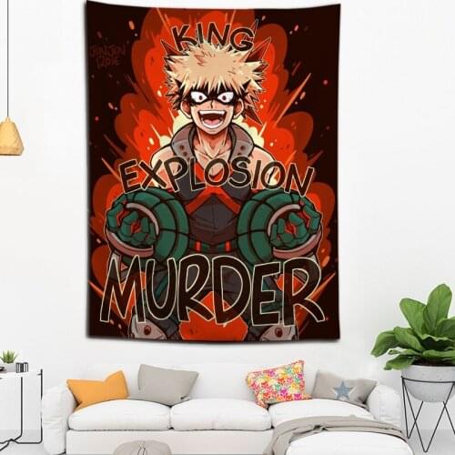 Custom Anime Boku No Hero Academia Todoroki Printed Tapestry Background Decorative Tapestry Various Sizes Wall Hanging Decor