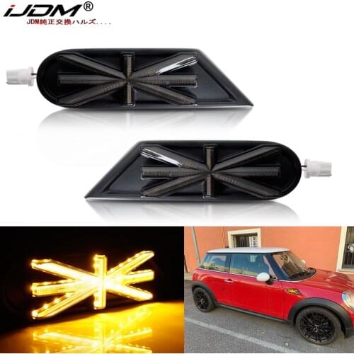 IJDM Amber LED Dynamic Sequential Blink Fender Side Marker Light Assembly For MINI Cooper R55 R56 R57 R58 R59 Turn Signal Light