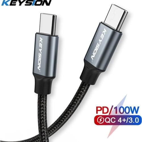 KEYSION 100W USB C To USB Type C Cable USBC PD Fast Charger Cord USB-C Type-c Cable For Redmi Note9 Samsung S20 Macbook Pro iPad