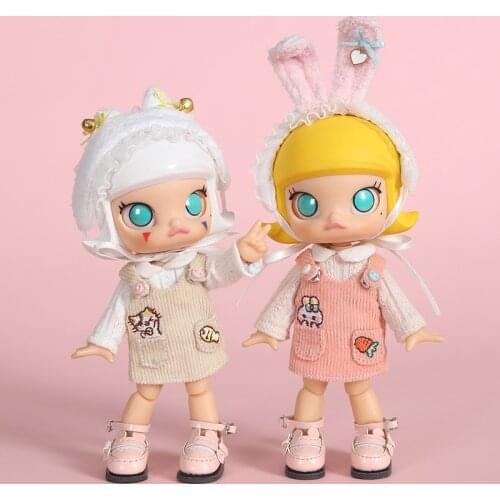 OB11 Bjd Doll Clothes Shirt+dress+Headwear+ Panties rabbit Doll Clothes Set for ob11,obitsu11,Molly, 1/12bjd doll Accessories