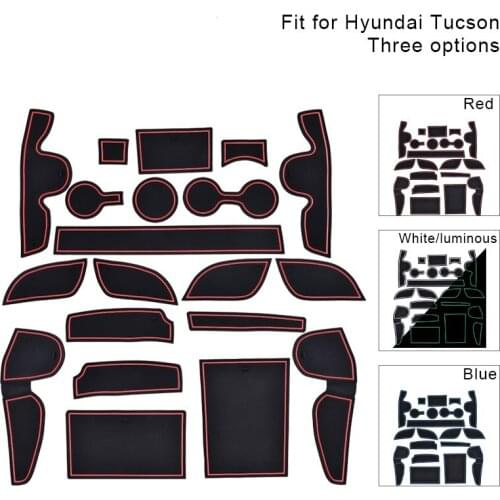 Car Door Groove Mat Antislip Waterproof Gate Slot Pad Cup Pad For Hyundai Tucson 2016 2017 2018 2019 Car Interior Accessories