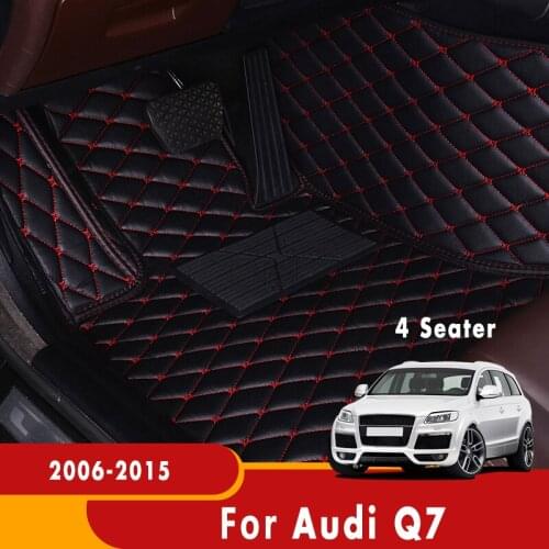 Artificial Leather Styling Carpet covers Car Floor Mats For Audi Q7 2015 2014 2013 2012 2011 2010 2009 2008 2007 2006 4 Seats