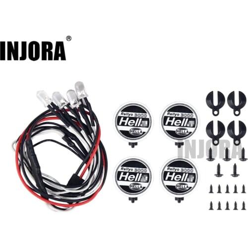 INJORA RC Car 2/4 Round LED Light Cover for 1:10 RC Crawler Traxxas TRX-4 Axial SCX10 90046 Tamiya CC01 D90 MST HPI