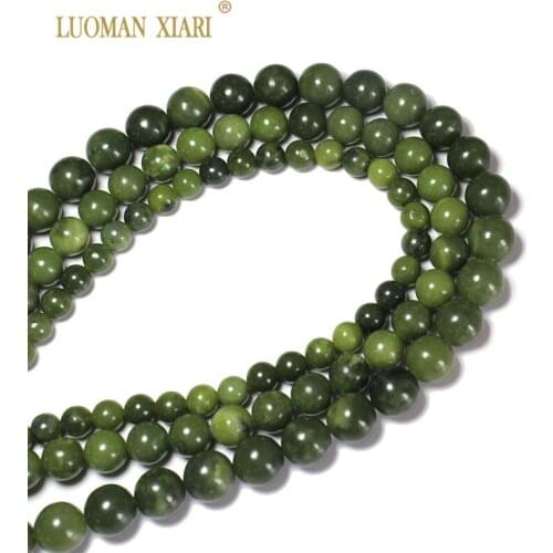 Round Natural Green Loose Beads Canada Jadee Stone For Jewelry Making DIY Ladies Bracelet Necklace 6/8/10/12 mm Strand 15