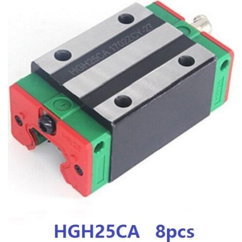 8pcs HGH25CA linear sliding block HGH25 CA match use HGR25 linear guide for CNC router China made good quality