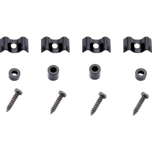 Musiclily Metal Vintage Style String Guides for Strat or Squier Style Guitar, Black (2 Pieces)