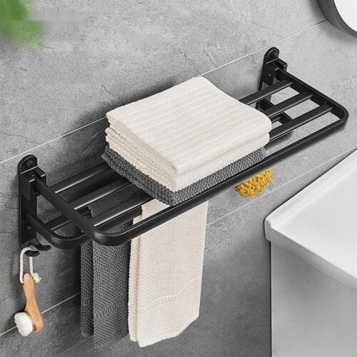 Wall-mounted Corner Towel Rack Storage Rack Hooks With Coat Hooks For Bathroom Shelves Square Basket Racks Kitchen Accessories