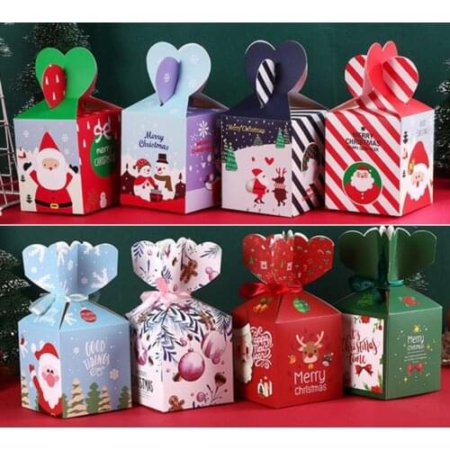 Christmas Apple Box Packaging Boxes Paper Bag Creative Christmas Eve Xmas Fruit Gift Candy Case SN1241
