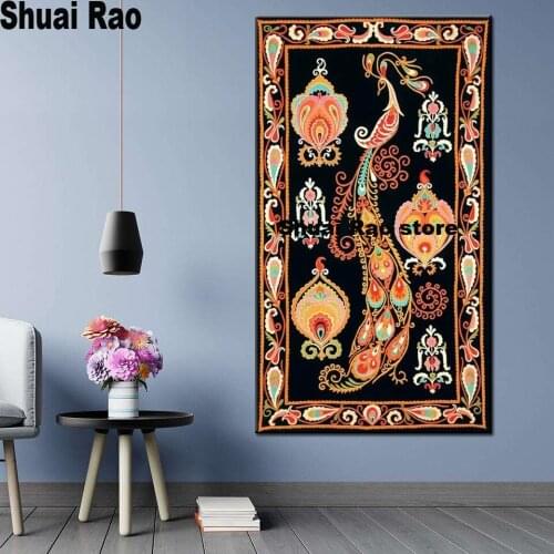 Peacocks diamond painting crystals 5d diamond full round drill diamond embroidery full round drill animal China vintage home art