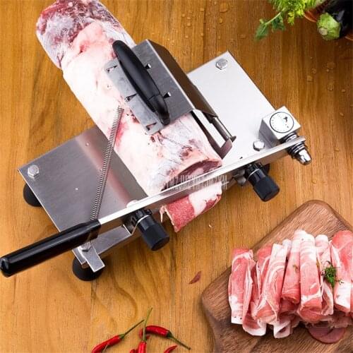 Manual Lamb Beef Slicer Stainless Steel Frozen Meat Cutting Machine Vegetable Mutton Roll Cutter 200mm Stainless Blade ST208C