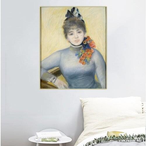 Citon Pierre Auguste Renoir《Caroline Rémy》Canvas Art Oil Painting Famous Art Poster Picture Wall Decor Home Interior Decoration