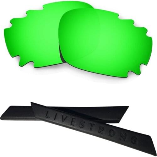 HKUCO For Jawbone Vented Green Polarized Replacement Lenses With Black Earsocks Rubber Kit