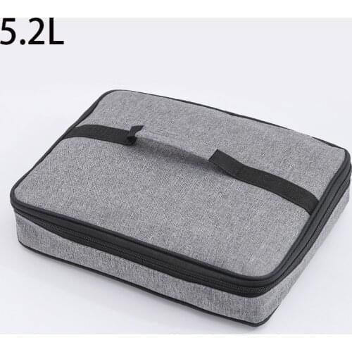 5.2L Lunch Box Bag Insulated Lunch Bag Female Canvas Large Tote Bag Hand Carry Thick Aluminum Foil Insulation Bag