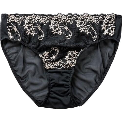 Womens Embrace Lace Panties Hi-Cut Bikini Hipster Plus Size Low Rise Waist