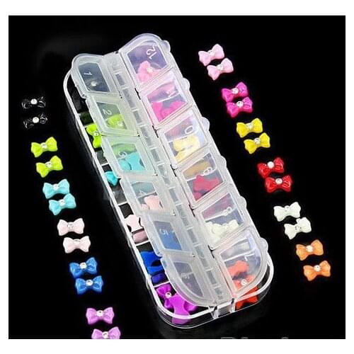 1Box(60Pcs) Mixed Resin Bowknot For Needlework FlatBack Cabochon Scrapbook Decoration Craft DIY Embellishments Accessories